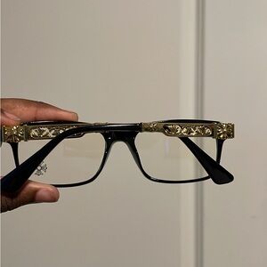 Black and Gold chrome hearts Designer Glasses